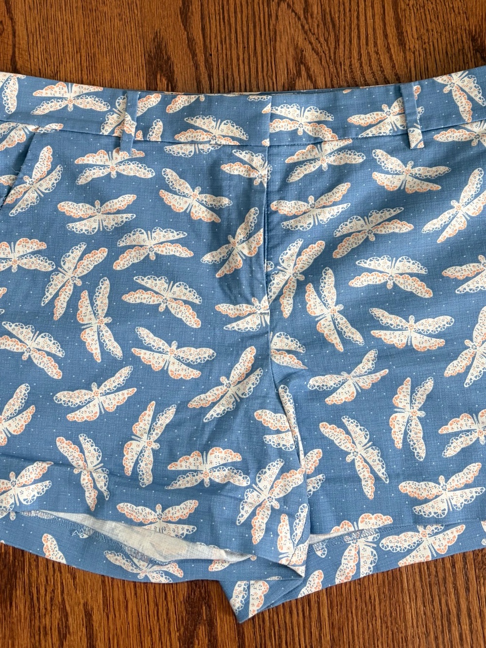 LOFT Blue Dragonfly Print Riviera Shorts
